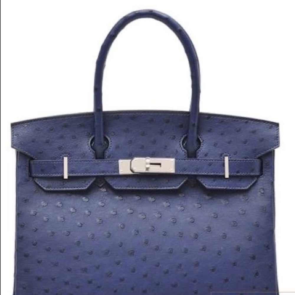Rare Custom Made Bag - Birkin 35 Style -  Ostrich Leather
